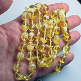 صلاة إسلامية عنبر النمر الطبيعي 45 خرزة، مسبحة عنبر البلطيق