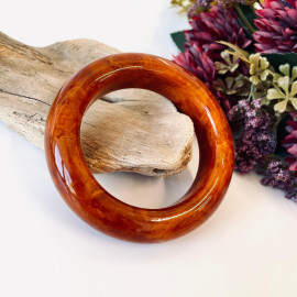 Vintage Brown Bangle Amber Bracelet, Natural Baltic Amber Handmade Bracelet