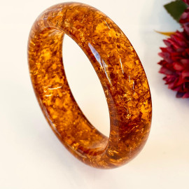 Cognac Bangle Amber made of Natural Baltic Amber