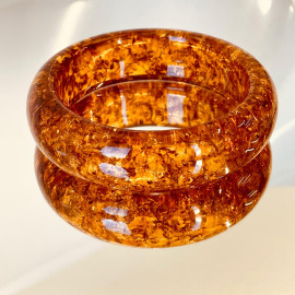 Cognac Bangle Amber made of Natural Baltic Amber
