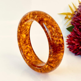 Cognac Bangle Amber made of Natural Baltic Amber