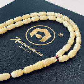 Delicate Barrel Islamic Amber Beads, Amber Tasbih
