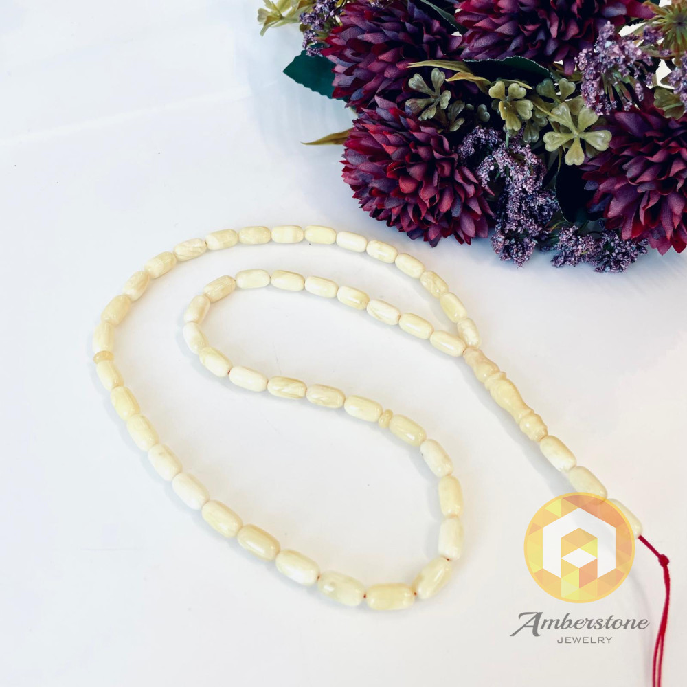 Delicate Barrel Islamic Amber Beads, Amber Tasbih