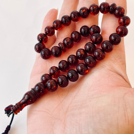 Cherry Amber Islamic Prayer, Natural Amber 33 Tasbih, Daily Prayer