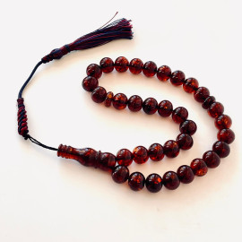 Cherry Amber Islamic Prayer, Natural Amber 33 Tasbih, Daily Prayer