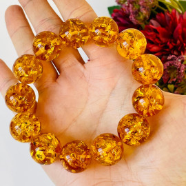 سوار الكونياك العنبر ، صناعة يدوية 74.5 جرام