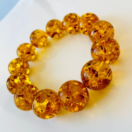 سوار الكونياك العنبر ، صناعة يدوية 74.5 جرام