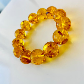 
Natural Baltic Amber Bracelet in a warm cognac shade
