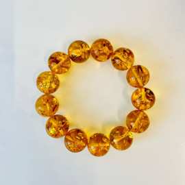 
Natural Baltic Amber Bracelet in a warm cognac shade