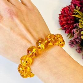 
Natural Baltic Amber Bracelet in a warm cognac shade
