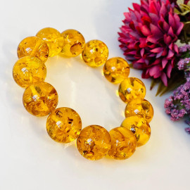 
Natural Baltic Amber Bracelet in a warm cognac shade