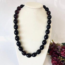 Beautiful Natural Cherry Amber Necklace Olive Beads