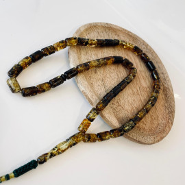 Green Natural Amber Islamic Prayer beads 12*14mm