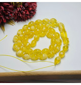 Yellow and White Amber Prayer Beads, Amber Misbaha, 39 beads