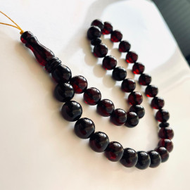 🎥 Cherry Amber Daily Prayer Beads, Cherry Amber Color Misbaha