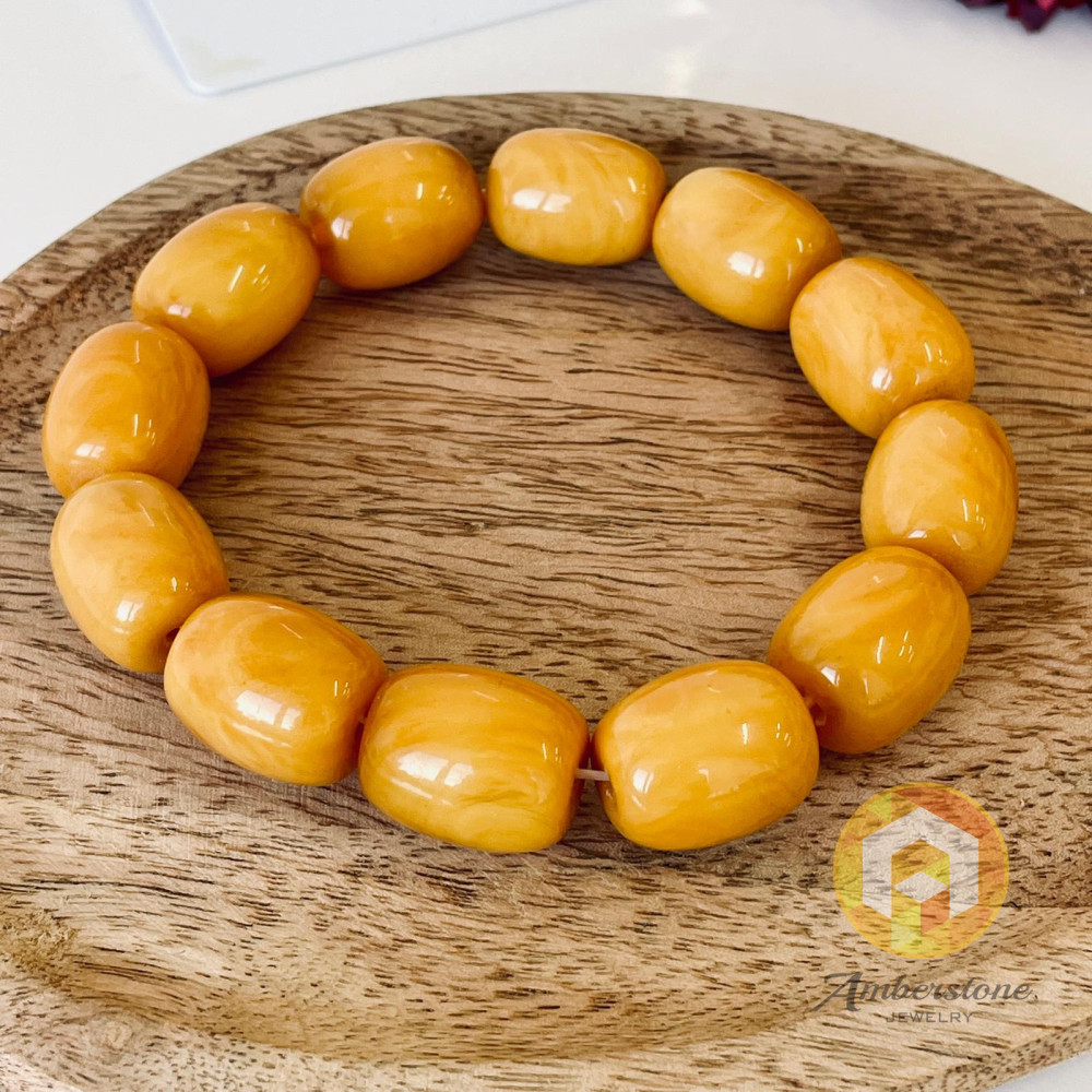 Premium Quality Genuine Baltic Orange Baltic Amber bracelet beads 18mm