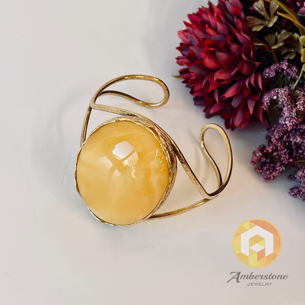 Bracelets Natural Yellow Amber Gold Surrounds