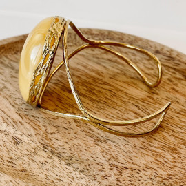 Bracelets Natural Yellow Amber Gold Surrounds