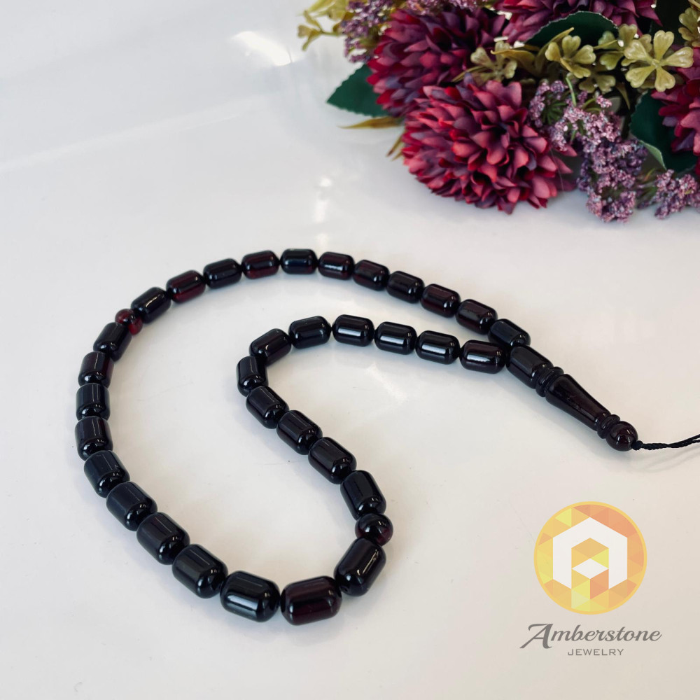 Cherry Baltic Amber Color Misbaha, For Dhikr and Daily Prayer
