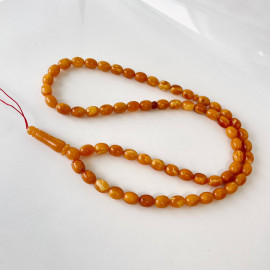 Orange Vintage  Islamic Amber Prayer Beads, Muslim Rosary