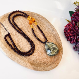 Premium Quality Genuine Baltic Amber Donut Pendant in Yellow Tiger