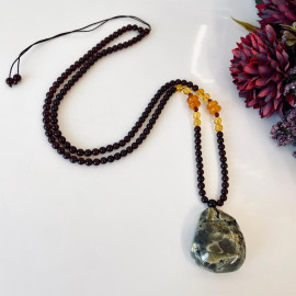 Premium Quality Genuine Baltic Amber Donut Pendant in Yellow Tiger