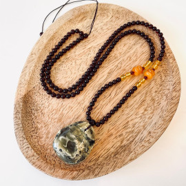 Premium Quality Genuine Baltic Amber Donut Pendant in Yellow Tiger