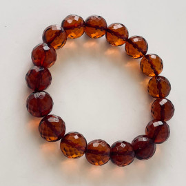 🎥 Faceted Cognac Color Genuine Baltic Amber Bracelet