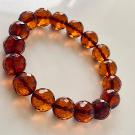 🎥 Faceted Cognac Color Genuine Baltic Amber Bracelet