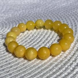 🎥 Yellow Amber Beads, Baltic Amber Beaded Bracelet