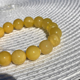 🎥 Yellow Amber Beads, Baltic Amber Beaded Bracelet
