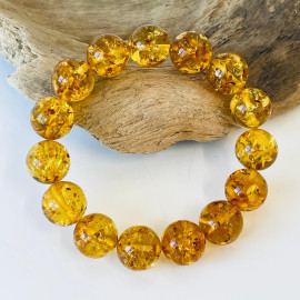 Natural Baltic Amber Bracelet in a light cognac color