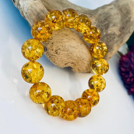 Natural Baltic Amber Bracelet in a light cognac color