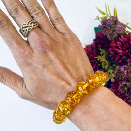 Natural Baltic Amber Bracelet in a light cognac color