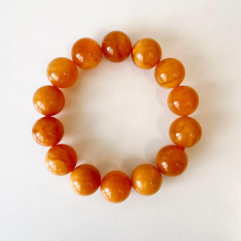 Handcrafted Orange Tiger Amber Bracelet