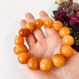 Handcrafted Orange Tiger Amber Bracelet