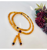 Butterscotch Amber Buddhist Prayer, Natural Baltic Amber Mala 108 Beads