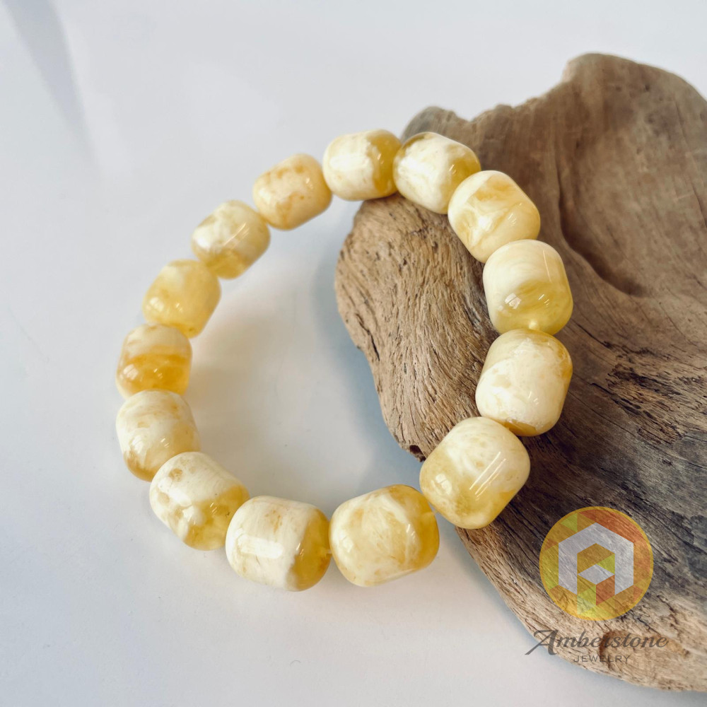 Genuine Baltic Yellow Baltic Amber bracelet beads 16mm