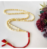 Delicate Natural Baltic Amber Prayer Beads, Subtle Islamic Rosary, 66 Beads Misbaha