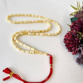 Delicate Natural Baltic Amber Prayer Beads, Subtle Islamic Rosary, 66 Beads Misbaha
