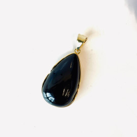Pendant made of Cherry Amber and 925 Silver Gold-Plated