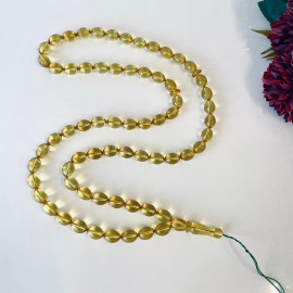 Islamic Prayer 66 Beads Made of Clear Yellow Baltic Amber, Olive Amber Beads