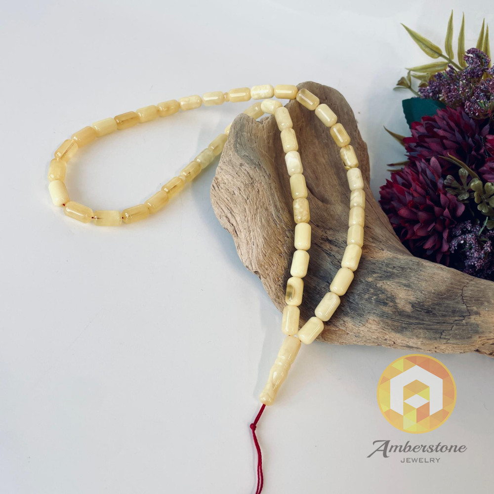 Delicate Rosary made of Natural Baltic Amber, Islamic Prayer Beads, Amber Misbaha