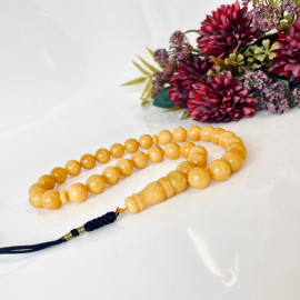 Islamic Prayer Beads, Butterscotch Natural Baltic Amber Beads for Dhikr