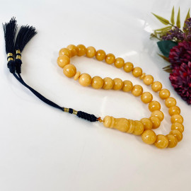 Butterscotch Natural Baltic Amber Beads for Dhikr, Islamic Prayer Beads
