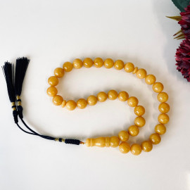Butterscotch Natural Baltic Amber Beads for Dhikr, Islamic Prayer Beads