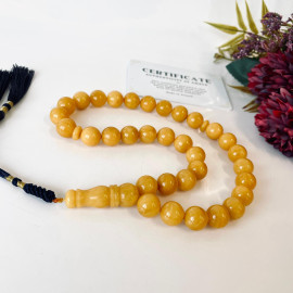 Butterscotch Natural Baltic Amber Beads for Dhikr, Islamic Prayer Beads
