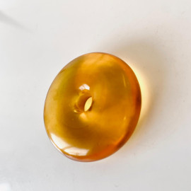 Pendant made of Amber, Clear Cognac Donut, Natural Baltic Amber