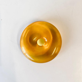Premium Quality Genuine Baltic Amber Donut Pendant in Yellow Tiger