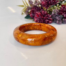 سوار مصنوع يدويًا من العنبر، كهرمان بني عتيق